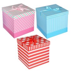 Коробка подарочная, складная, бумага, 25х25х25 см, 3 дизайна